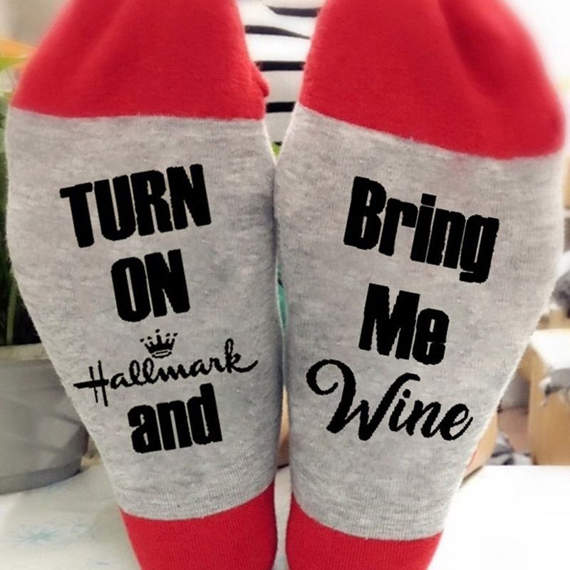 If You Can Read This Bring Me Wine / Coffee / Bacon / Beer / Tacos / Watching Hallmark - Funny Unisex Printed Socks For Men Women