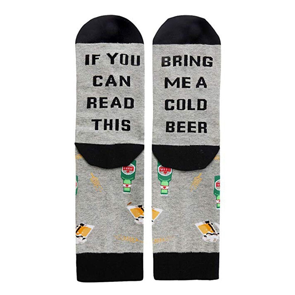 If You Can Read This Bring Me Wine / Coffee / Bacon / Beer / Tacos / Watching Hallmark - Funny Unisex Printed Socks For Men Women