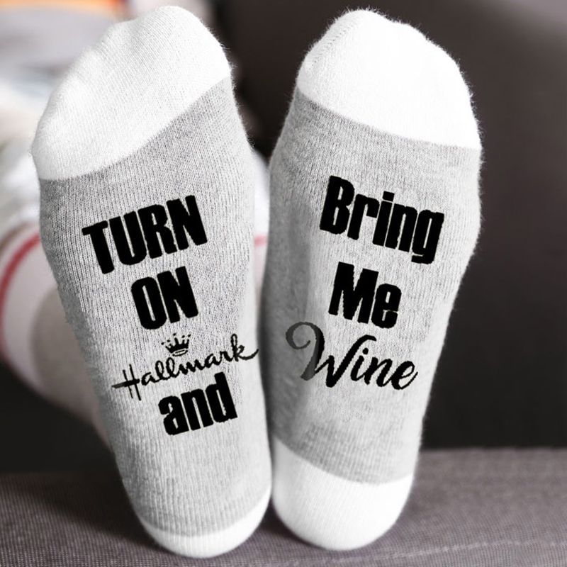 If You Can Read This Bring Me Wine / Coffee / Bacon / Beer / Tacos / Watching Hallmark - Funny Unisex Printed Socks For Men Women