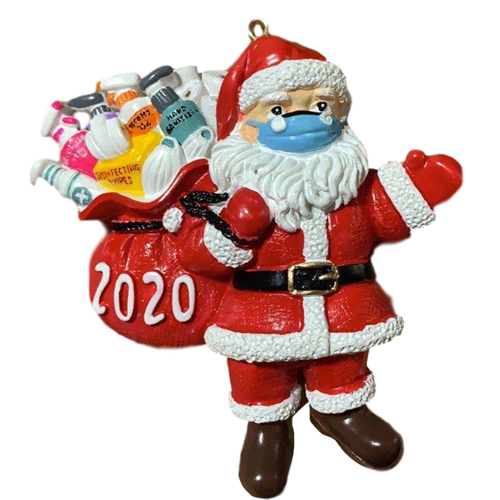 Santa Wearing A Mask Ornament 2020 | Memorial Christmas Tree Decoration | Quarantine Santa Claus Holiday Navidad Gift