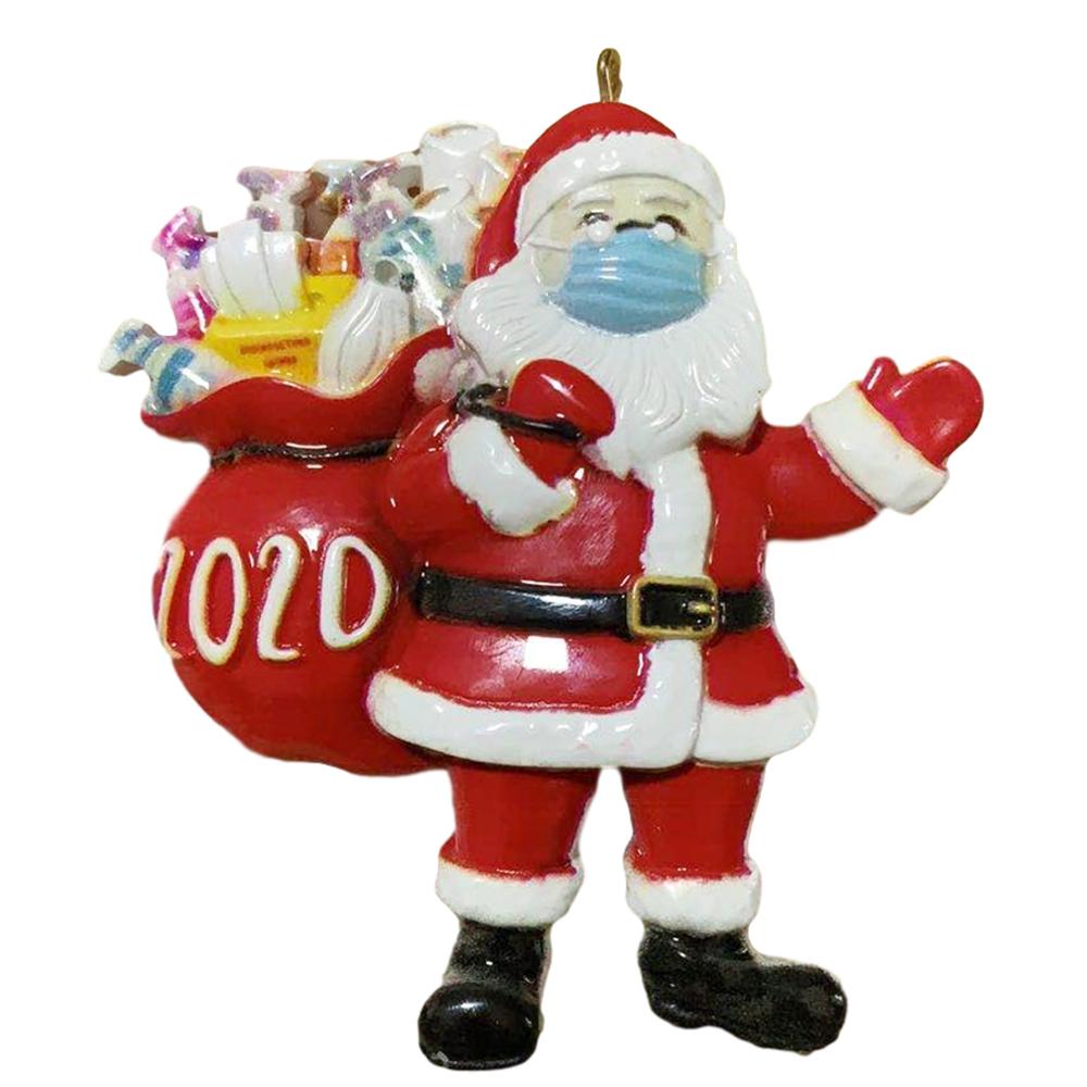 Santa Wearing A Mask Ornament 2020 | Memorial Christmas Tree Decoration | Quarantine Santa Claus Holiday Navidad Gift