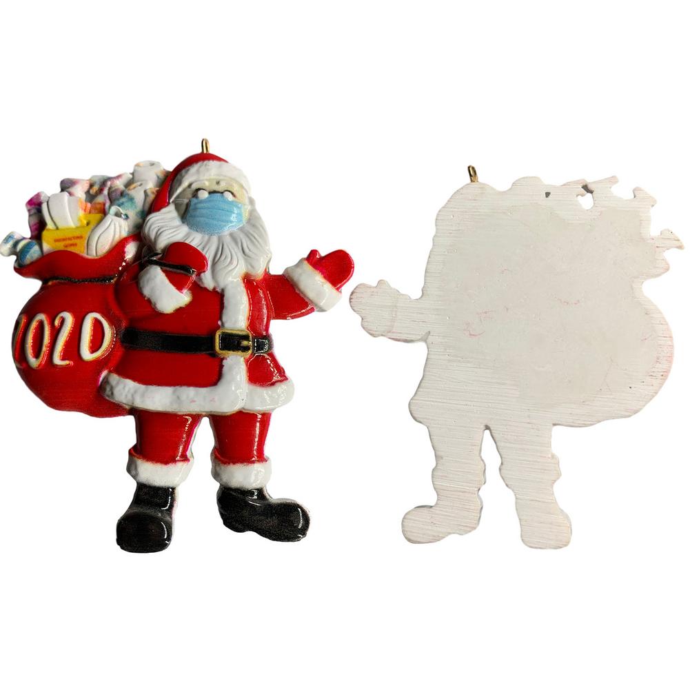 Santa Wearing A Mask Ornament 2020 | Memorial Christmas Tree Decoration | Quarantine Santa Claus Holiday Navidad Gift