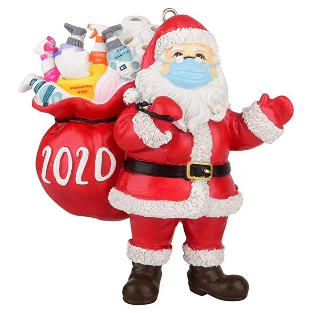 Santa Wearing A Mask Ornament 2020 | Memorial Christmas Tree Decoration | Quarantine Santa Claus Holiday Navidad Gift