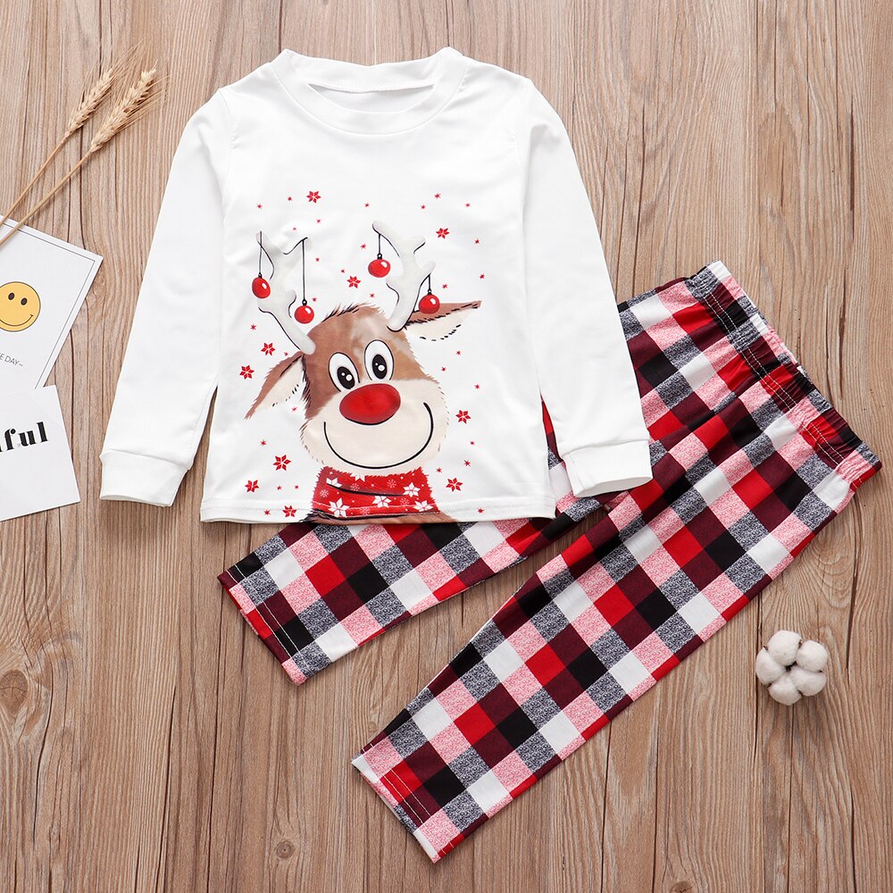 Matching Family Christmas Pajamas | 2021 Reindeer Festive Holiday Matching Pajamas Sleepwear Set For Adults, Kids, Baby