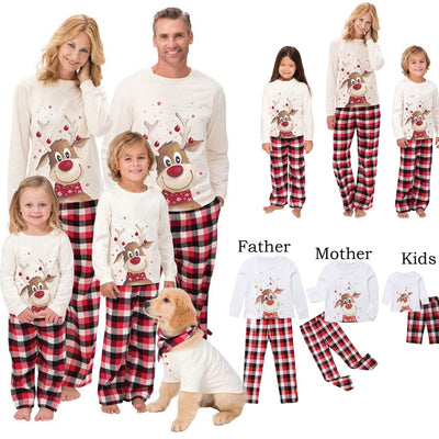 Matching Family Christmas Pajamas | 2021 Reindeer Festive Holiday Matching Pajamas Sleepwear Set For Adults, Kids, Baby