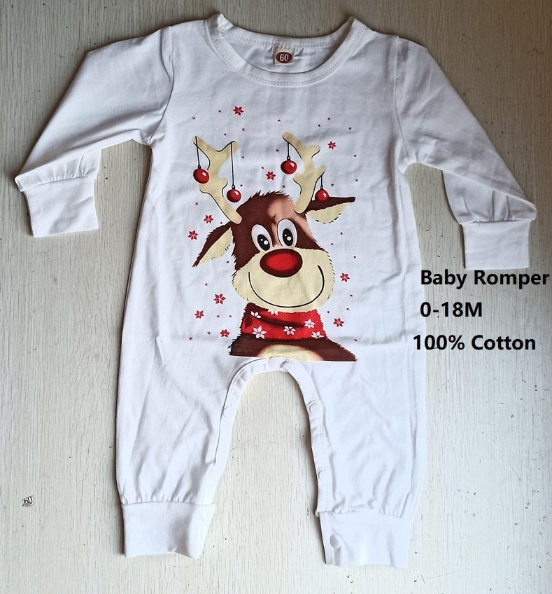 Matching Family Christmas Pajamas | 2021 Reindeer Festive Holiday Matching Pajamas Sleepwear Set For Adults, Kids, Baby