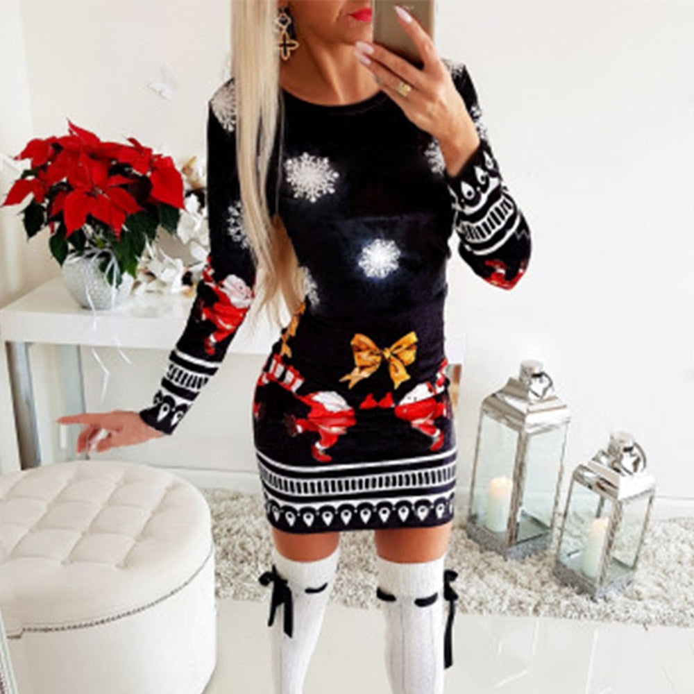Women's Holiday Festive Mini Dress