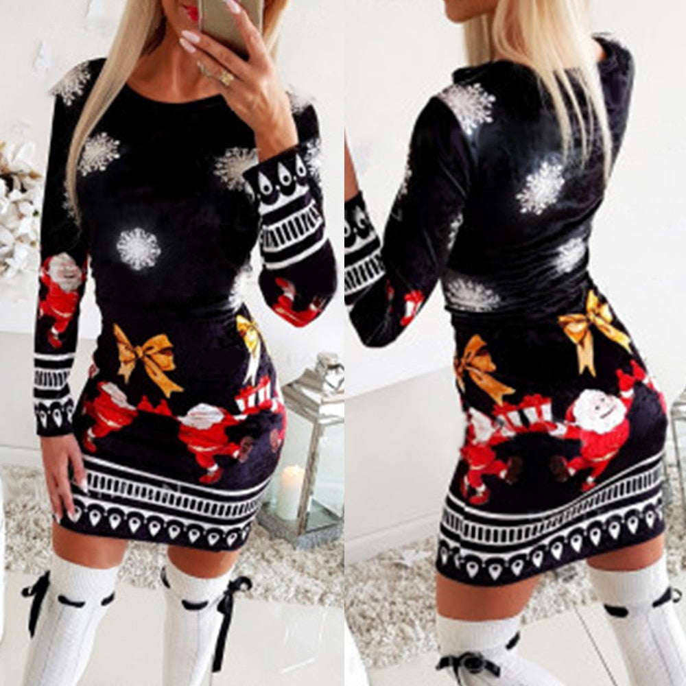 Women's Holiday Festive Mini Dress
