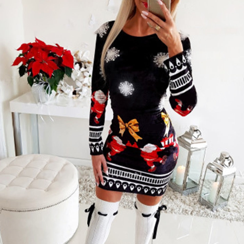 Women's Holiday Festive Mini Dress