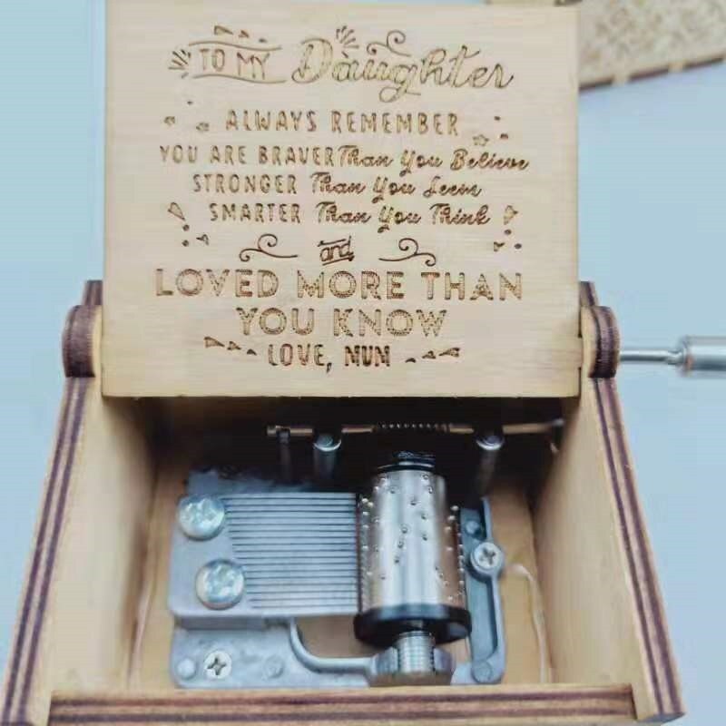 Handcranked Music Box, You Are My Sun Theme Song "Love Dad, Love Mom, Love Daughter, Love Wife" Christmas Gift Birthday Gift