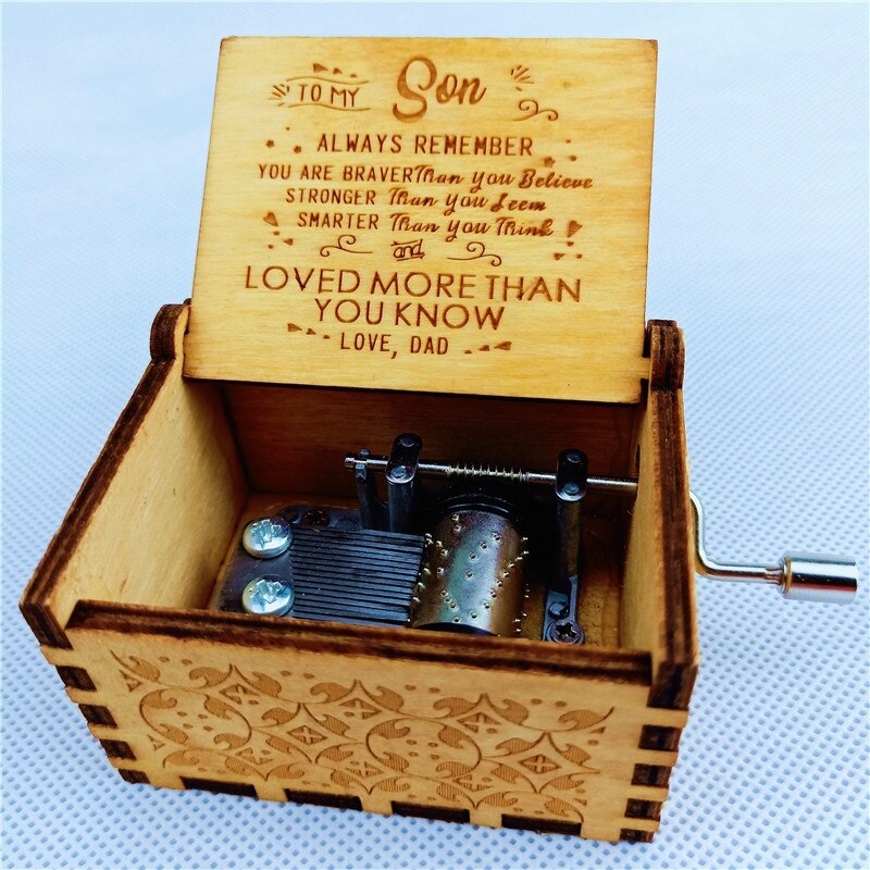 Handcranked Music Box, You Are My Sun Theme Song "Love Dad, Love Mom, Love Daughter, Love Wife" Christmas Gift Birthday Gift