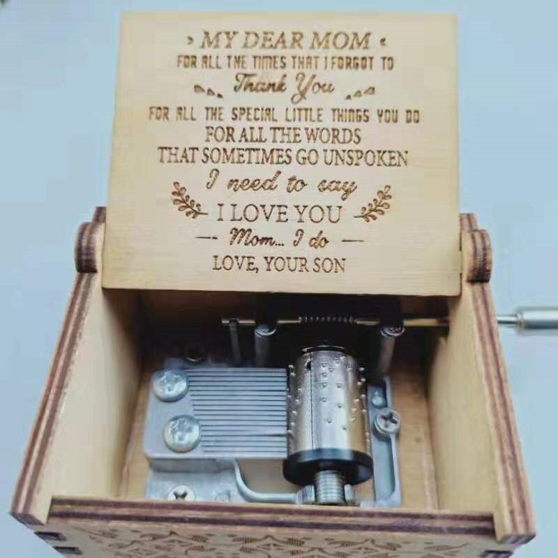 Handcranked Music Box, You Are My Sun Theme Song "Love Dad, Love Mom, Love Daughter, Love Wife" Christmas Gift Birthday Gift