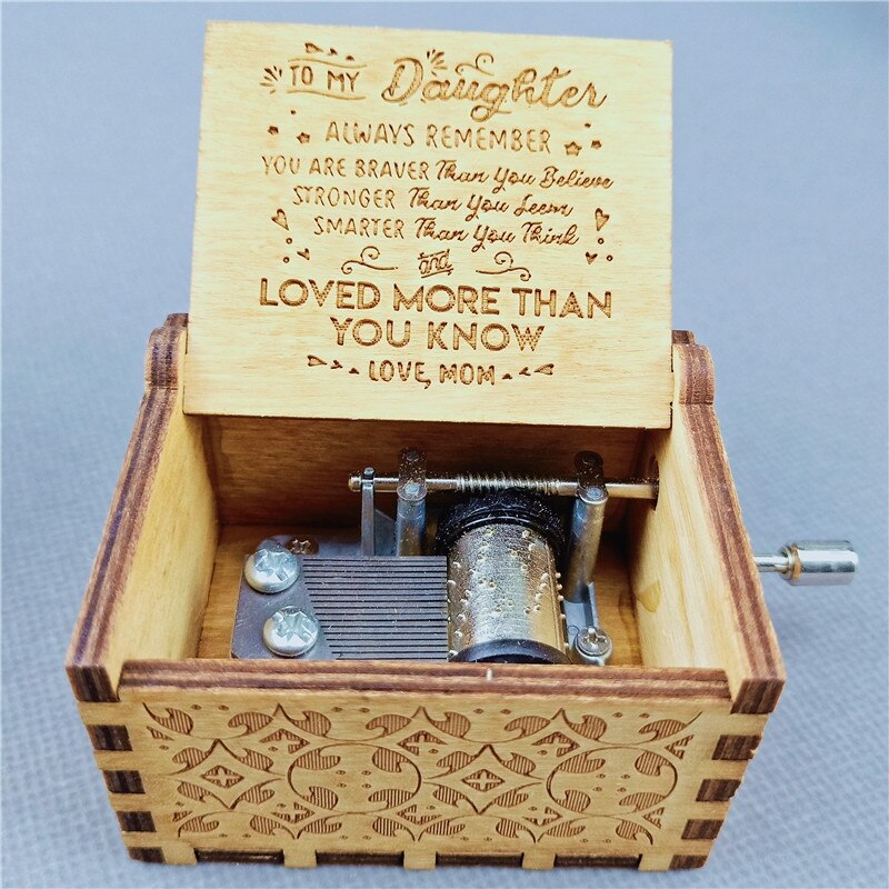 Handcranked Music Box, You Are My Sun Theme Song "Love Dad, Love Mom, Love Daughter, Love Wife" Christmas Gift Birthday Gift