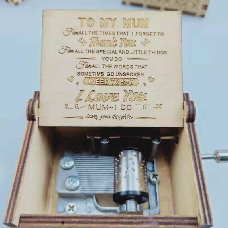 Handcranked Music Box, You Are My Sun Theme Song "Love Dad, Love Mom, Love Daughter, Love Wife" Christmas Gift Birthday Gift