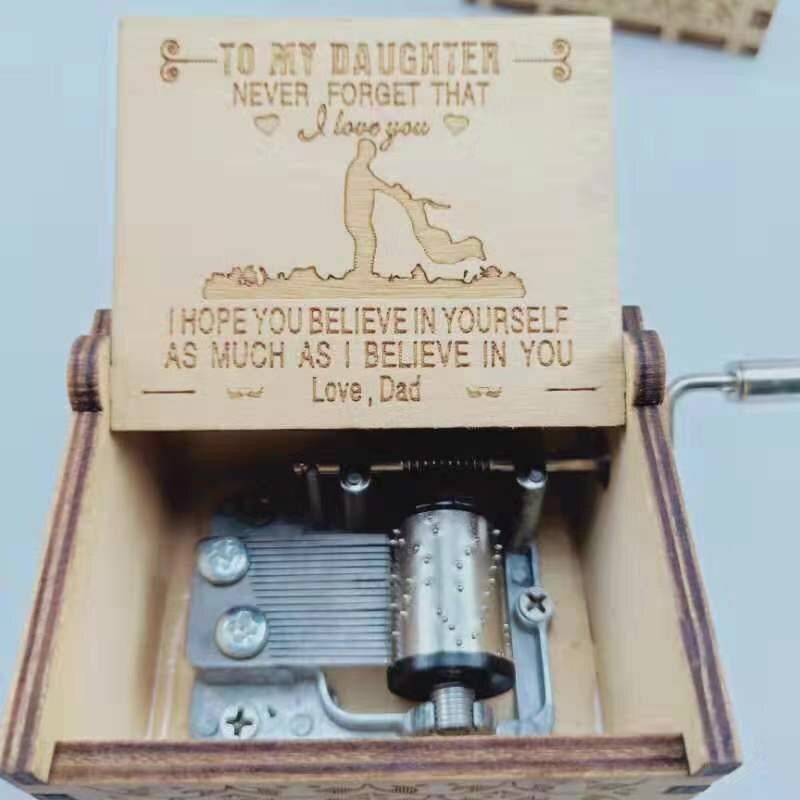 Handcranked Music Box, You Are My Sun Theme Song "Love Dad, Love Mom, Love Daughter, Love Wife" Christmas Gift Birthday Gift