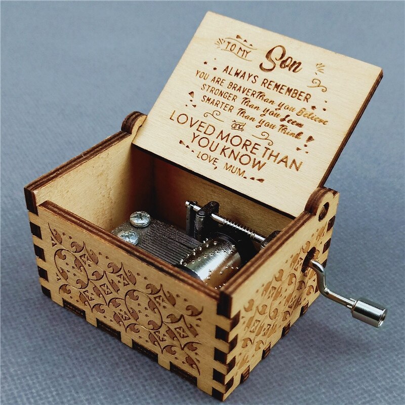 Handcranked Music Box, You Are My Sun Theme Song "Love Dad, Love Mom, Love Daughter, Love Wife" Christmas Gift Birthday Gift