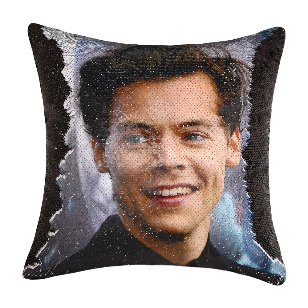 Custom Dog Pillow, Human Pillow | Personalized Portrait Mermaid Pillow Cover | Custom Sequin Pillowcase | Holiday Pillow Gift Idea