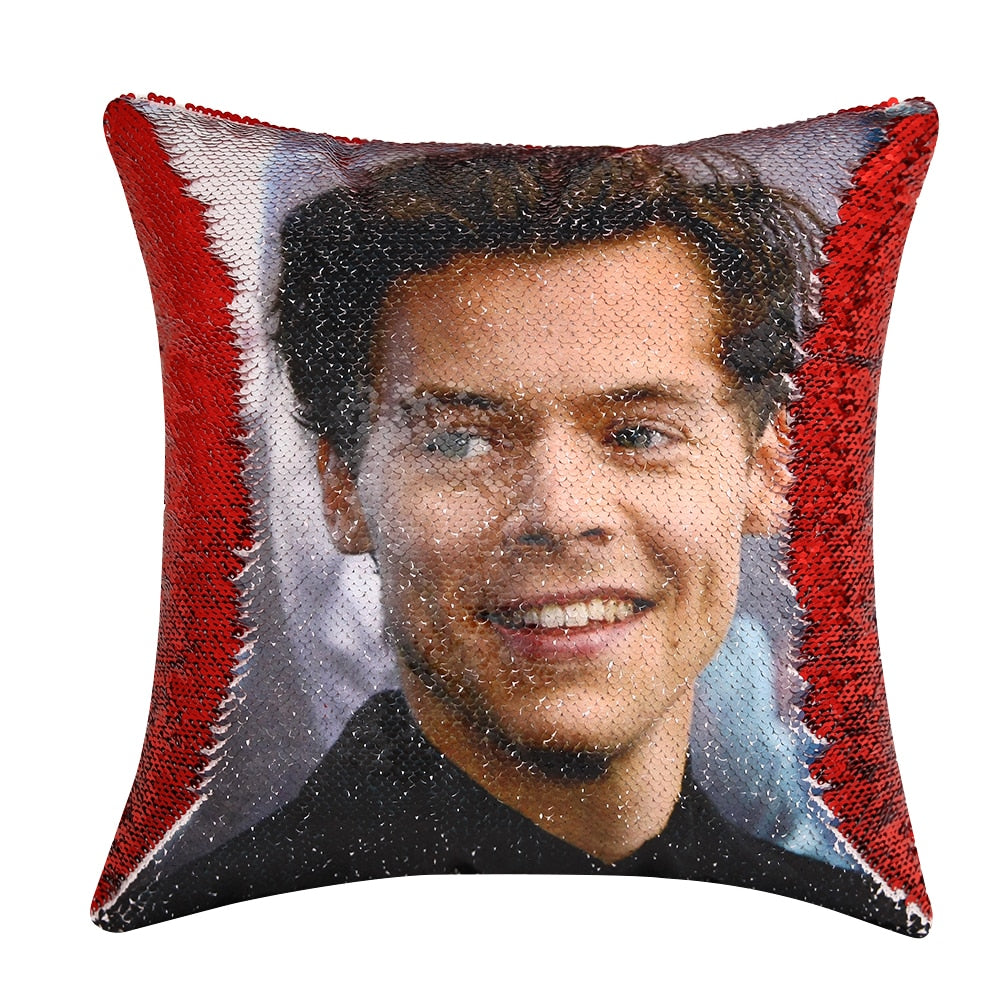 Custom Dog Pillow, Human Pillow | Personalized Portrait Mermaid Pillow Cover | Custom Sequin Pillowcase | Holiday Pillow Gift Idea
