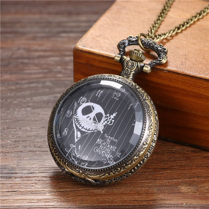 Jack Nightmare Before Christmas Antique Steampunk Pocket Watch - Unisex Gift Idea