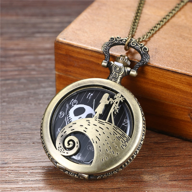 Jack Nightmare Before Christmas Antique Steampunk Pocket Watch - Unisex Gift Idea
