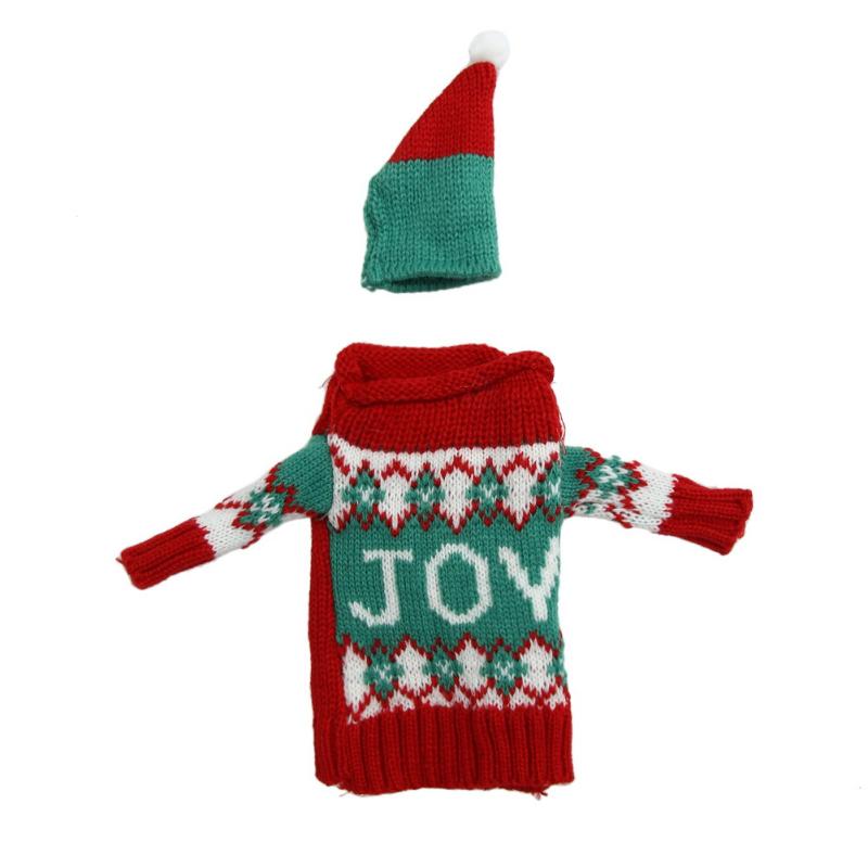 Snowmen Wine Bottle Cover Bag Knitting Banquet Christmas Decoration for home Dinner Party Table Decoration New Year Navidad