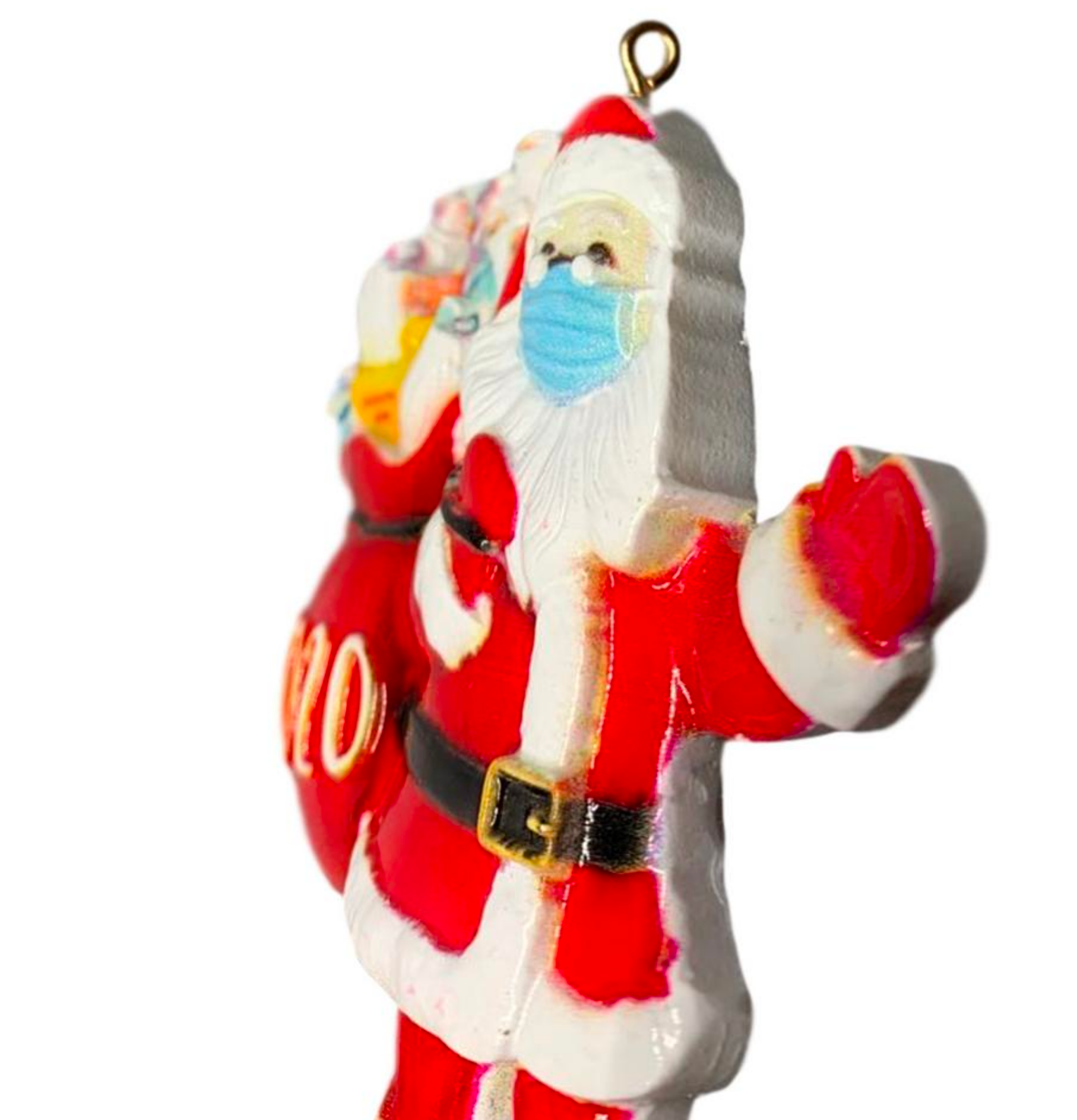 Santa Wearing A Mask Ornament 2020 | Memorial Christmas Tree Decoration | Quarantine Santa Claus Holiday Navidad Gift