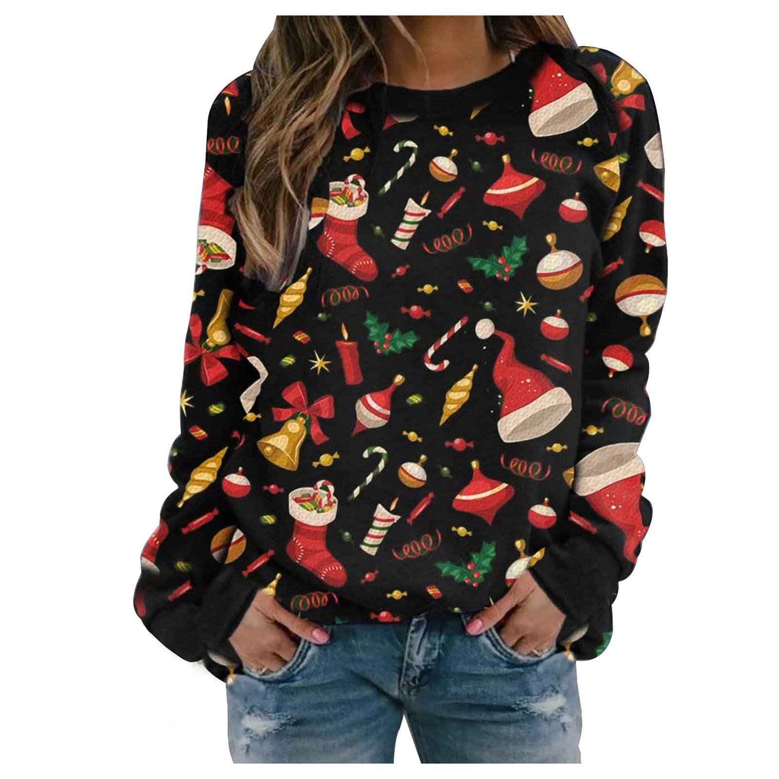 Women Casual Holiday Pattern Sweater