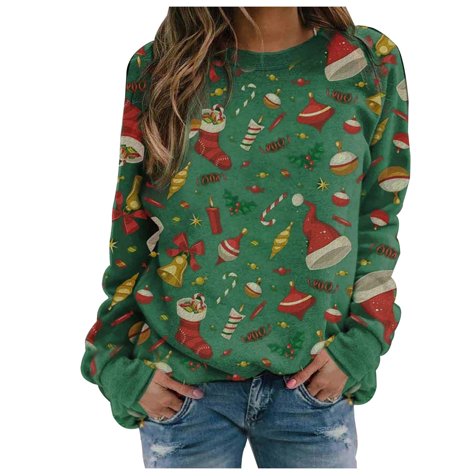 Women Casual Holiday Pattern Sweater