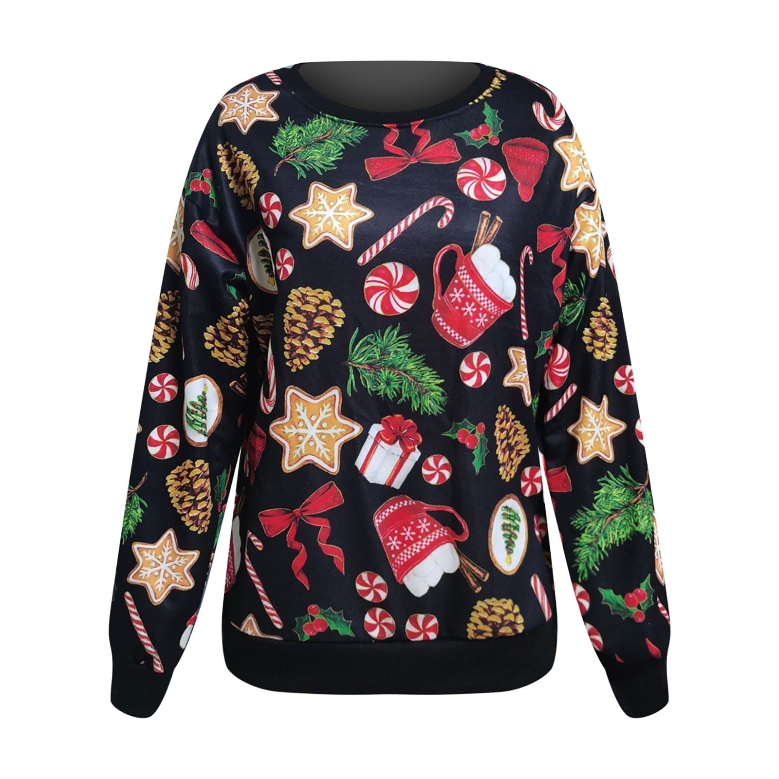 Women Casual Holiday Pattern Sweater