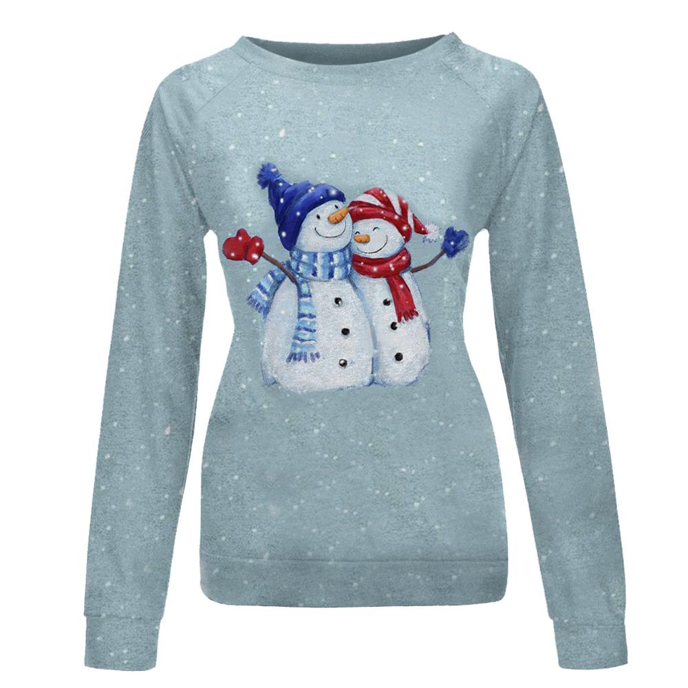 Women's Christmas Sweater 2020 Fashion Printed Round Neck Christmas Costume Sweater Christmas Costumes Pullover Tops Sweater