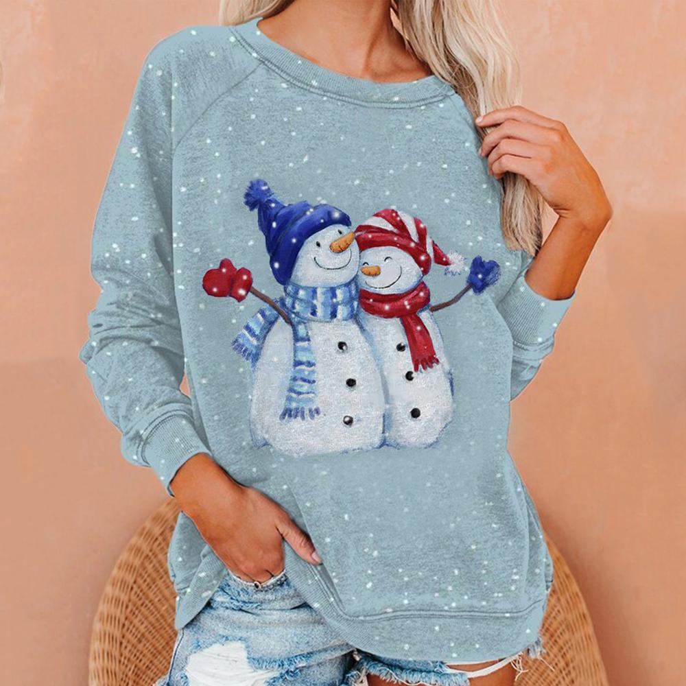 Women's Christmas Sweater 2020 Fashion Printed Round Neck Christmas Costume Sweater Christmas Costumes Pullover Tops Sweater