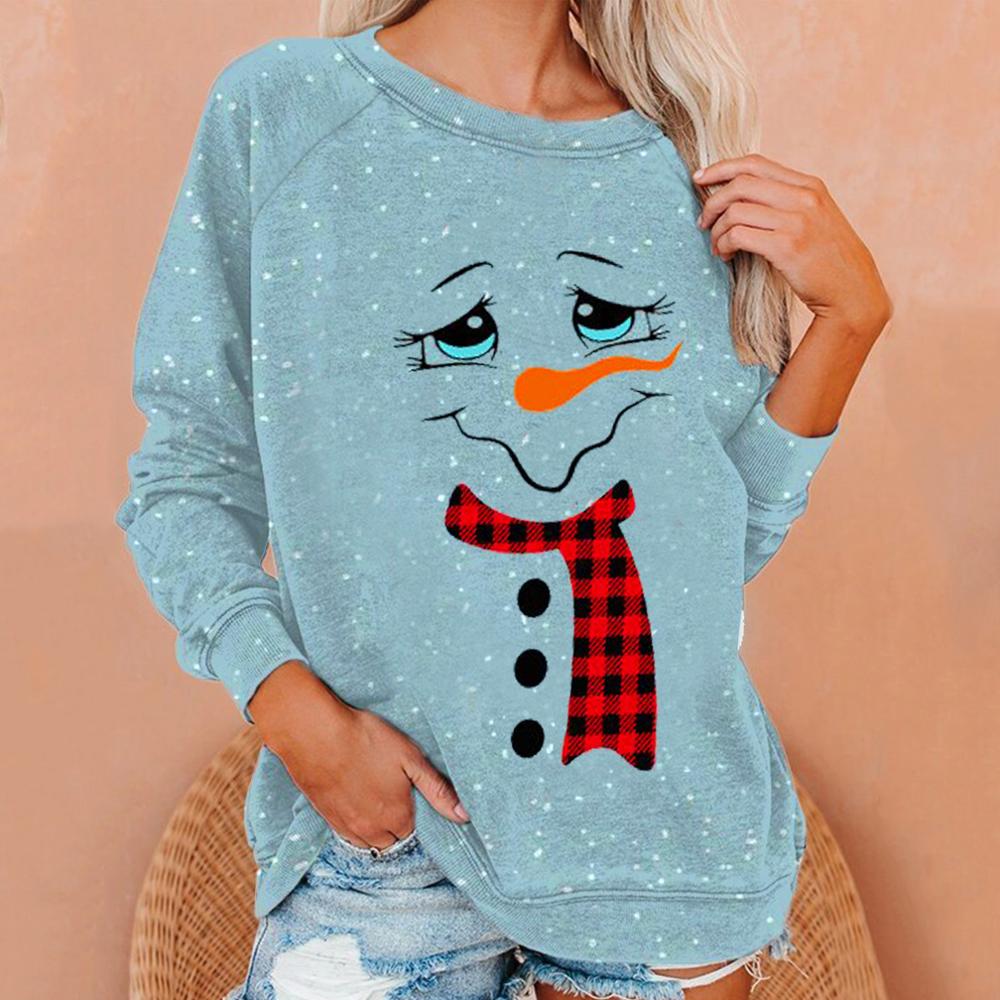 Women's Christmas Sweater 2020 Fashion Printed Round Neck Christmas Costume Sweater Christmas Costumes Pullover Tops Sweater