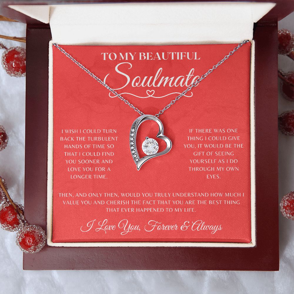 Soulmate Necklace With Message Card, Soulmate Birthday, Soulmate Anniversary, Soulmate Christmas, Jewelry Necklace, Forever Love Necklace