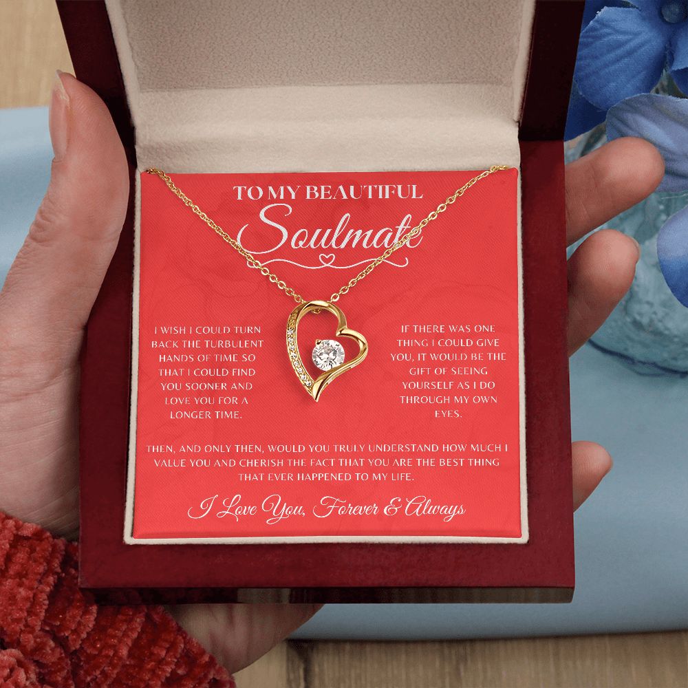 Soulmate Necklace With Message Card, Soulmate Birthday, Soulmate Anniversary, Soulmate Christmas, Jewelry Necklace, Forever Love Necklace