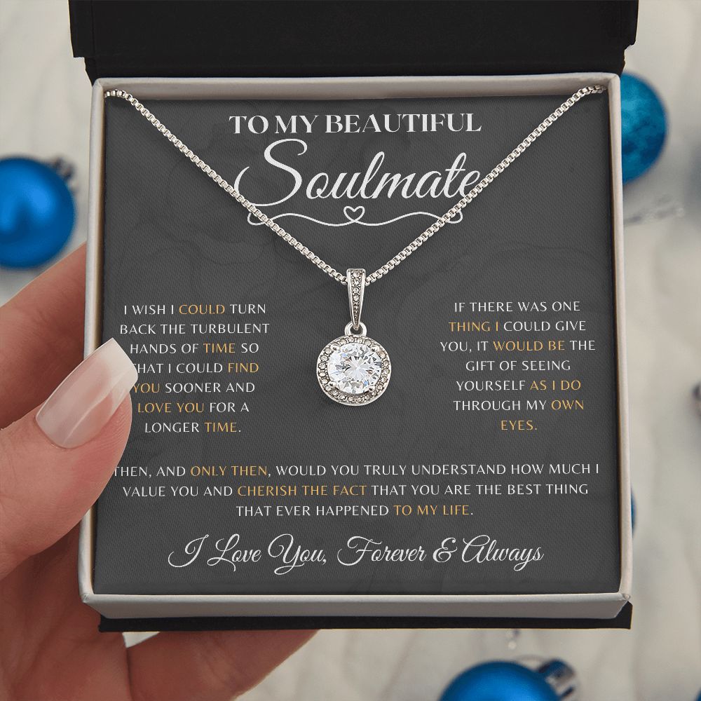 Soulmate Necklace Gift With Message Card, Soulmate Birthday, Soulmate Anniversary Gift, Soulmate Christmas Gift, Eternal Hope Necklace