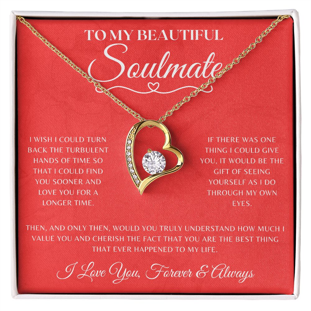 Soulmate Necklace With Message Card, Soulmate Birthday, Soulmate Anniversary, Soulmate Christmas, Jewelry Necklace, Forever Love Necklace