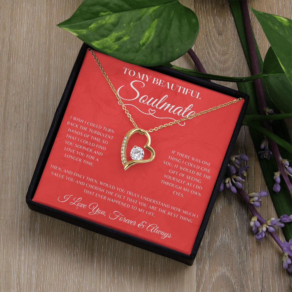 Soulmate Necklace With Message Card, Soulmate Birthday, Soulmate Anniversary, Soulmate Christmas, Jewelry Necklace, Forever Love Necklace