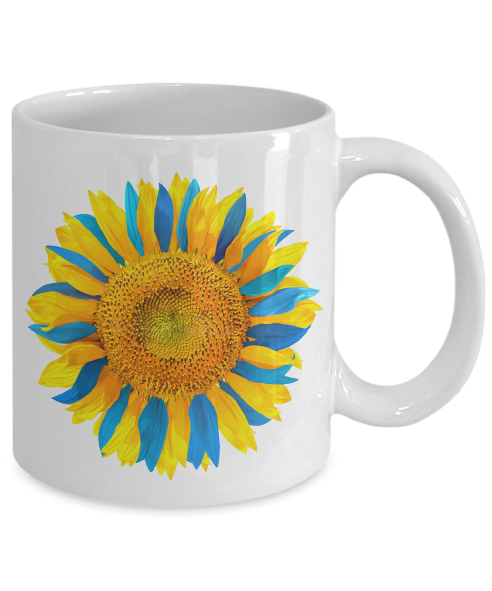 Sunflower Mug - Ukraine Sunflower Coffee Cup - Support Ukraine - 11oz, 15oz, Black, White