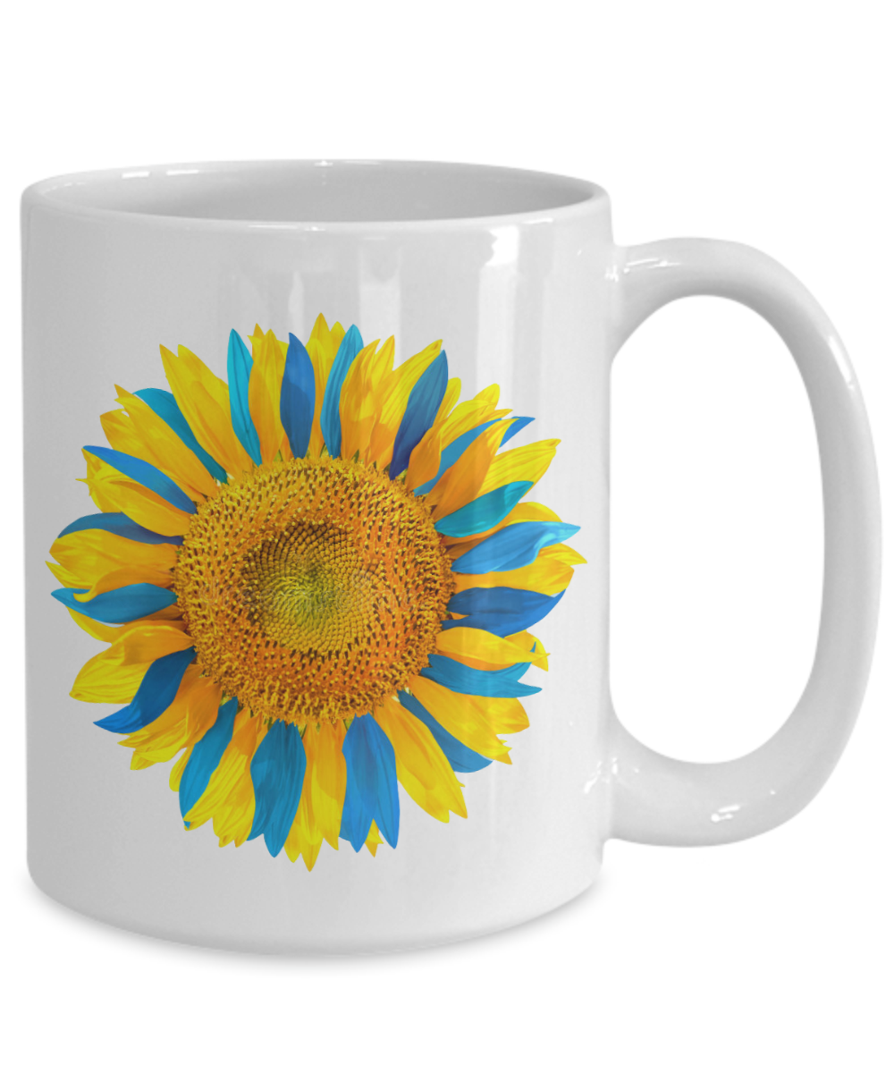 Sunflower Mug - Ukraine Sunflower Coffee Cup - Support Ukraine - 11oz, 15oz, Black, White