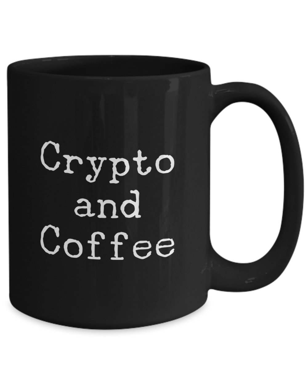 Crypto Mug Black - Cryptocurrency Mug - Bitcoin Mug - Stock Market Mug Ceramic Coffee Cup 11oz, 15oz
