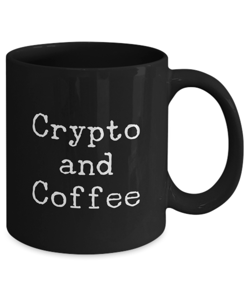 Crypto Mug Black - Cryptocurrency Mug - Bitcoin Mug - Stock Market Mug Ceramic Coffee Cup 11oz, 15oz