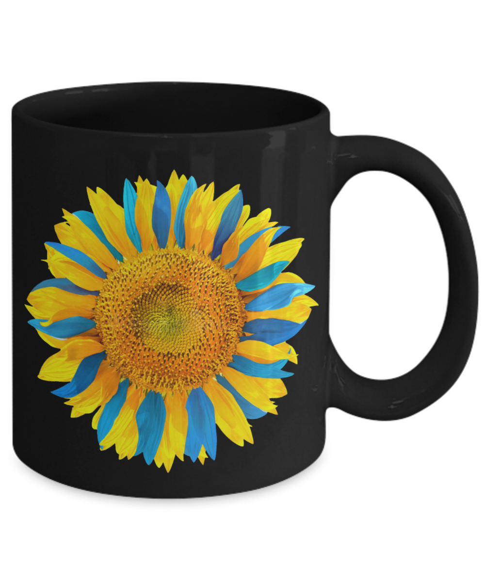Sunflower Mug - Ukraine Sunflower Coffee Cup - Support Ukraine - 11oz, 15oz, Black, White