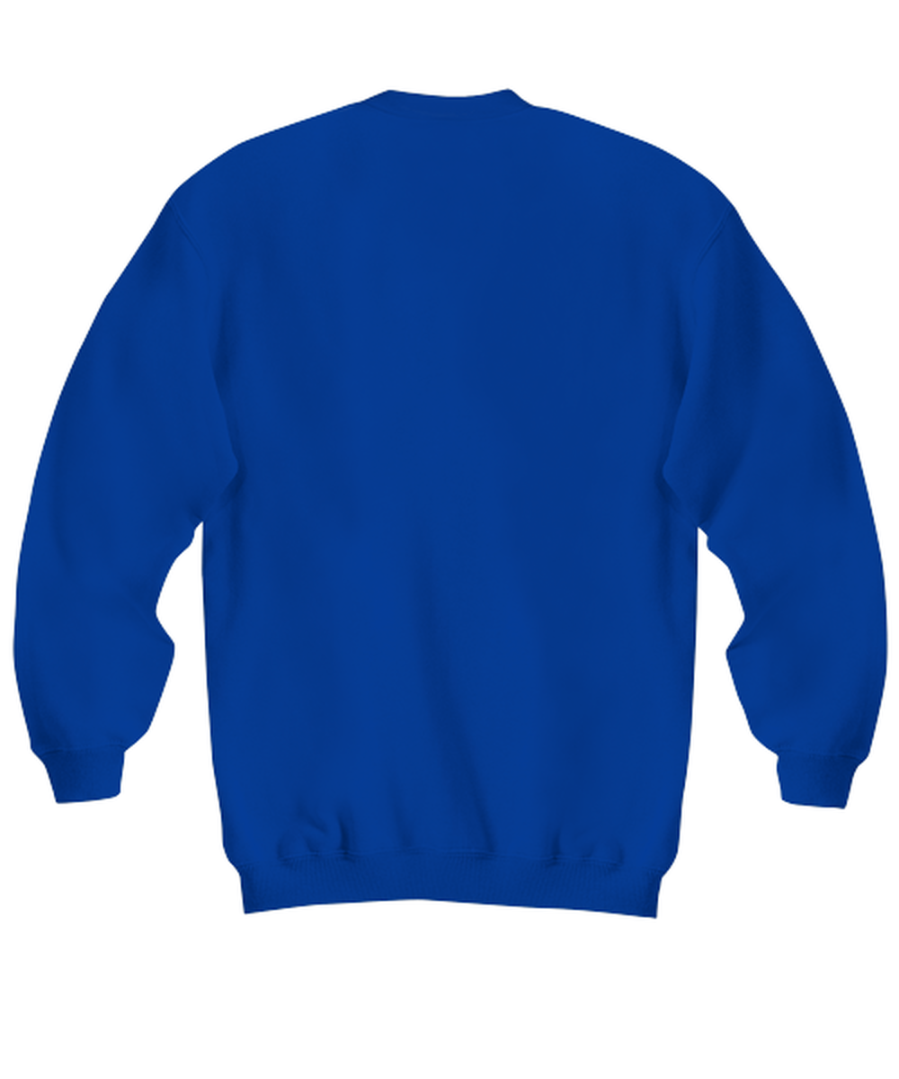 Funny Christmas Sweatshirt Royal Blue - Oh The Virus Outside Is Frightful But This Wine is So Delightful Holiday Song Pun
