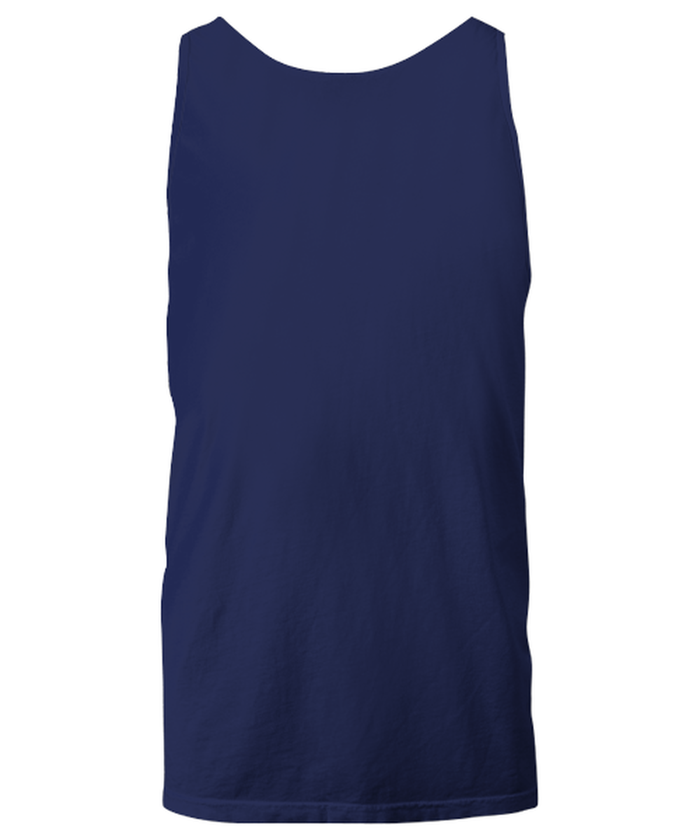 Funny Christmas Unisex Tank Top Navy Blue - Oh The Virus Outside Is Frightful But This Wine is So Delightful Holiday Song Pun
