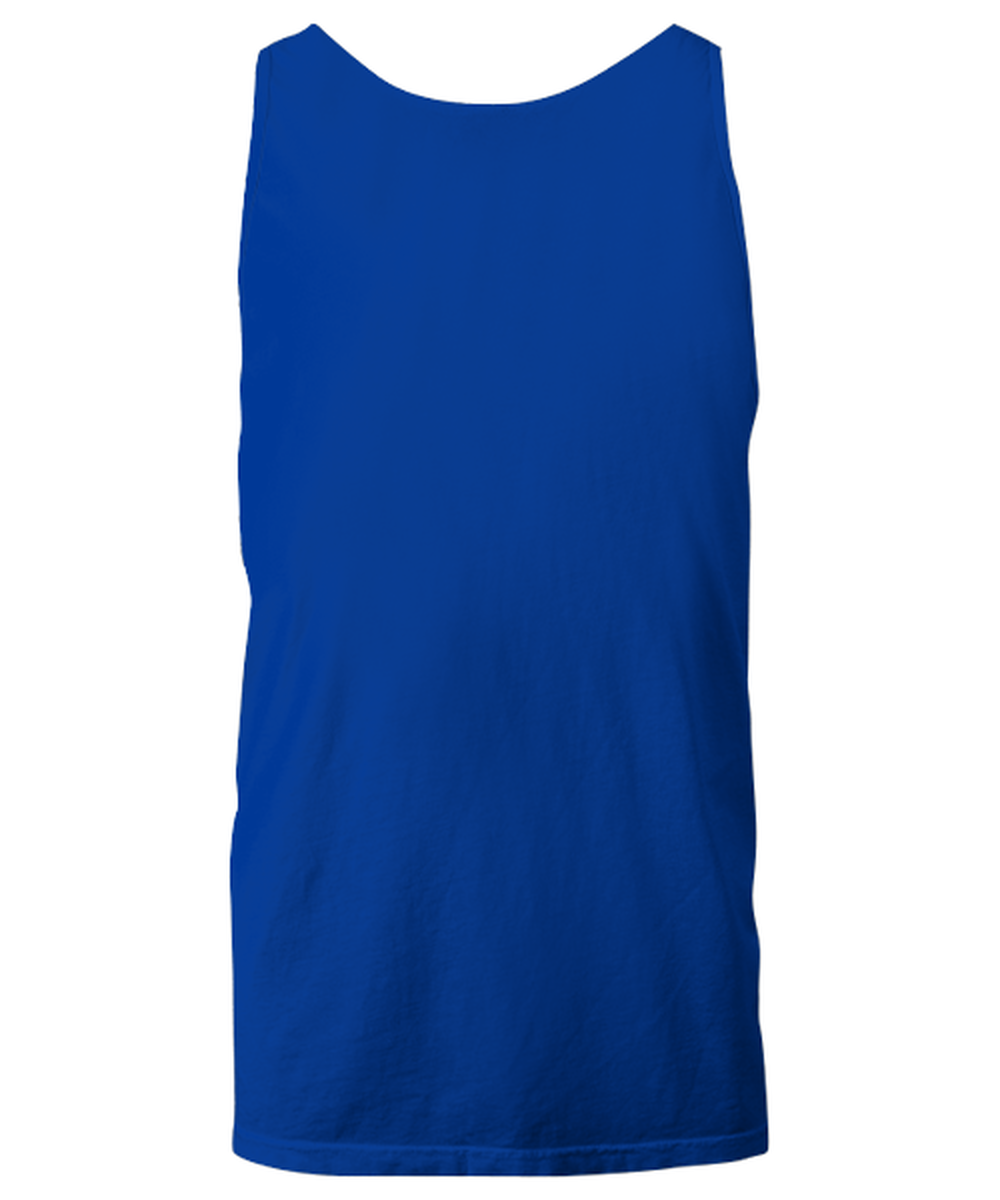 Funny Christmas Unisex Tank Top Royal Blue - Oh The Virus Outside Is Frightful But This Wine is So Delightful Holiday Song Pun