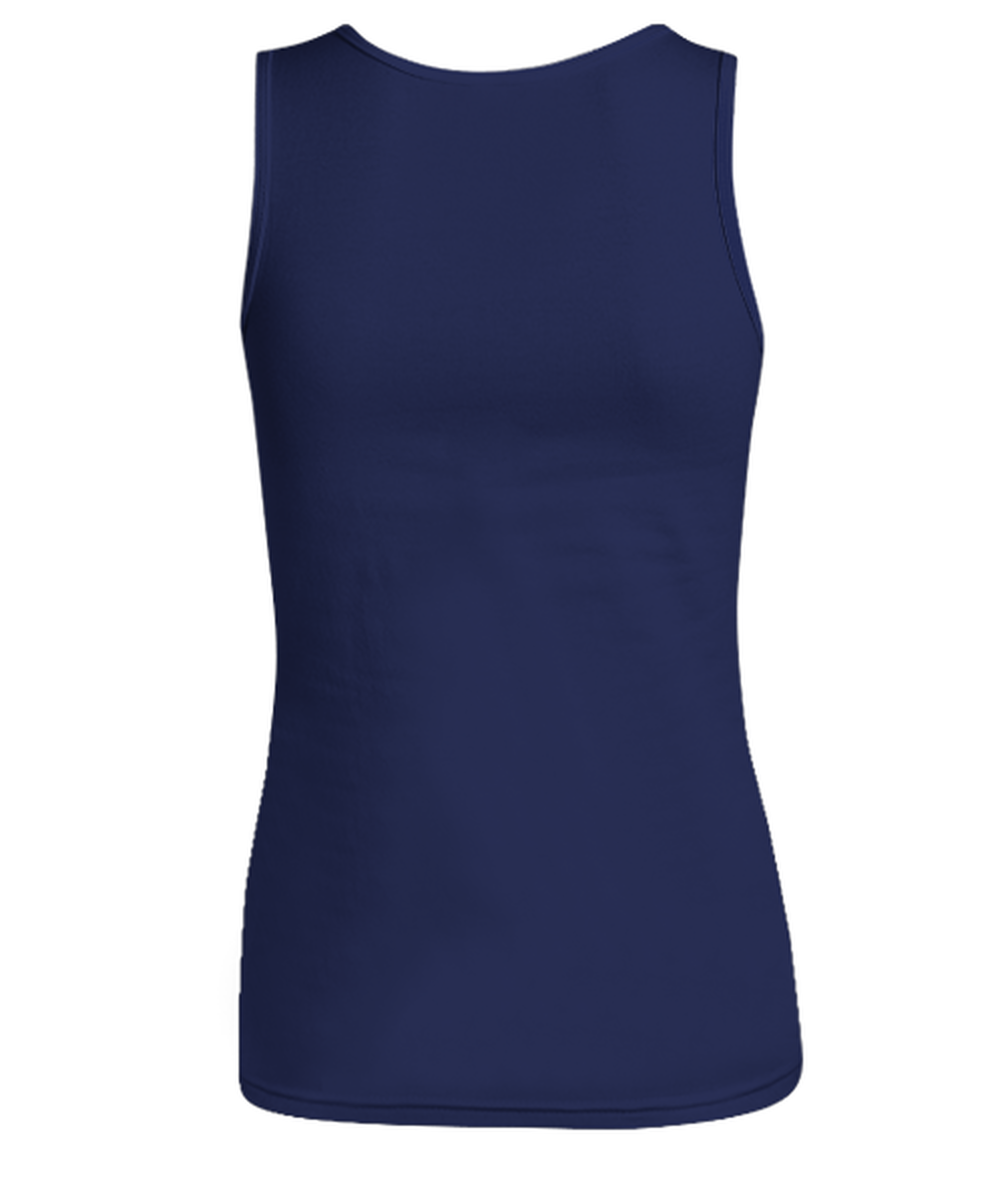 Funny Christmas Women's Tank Top Navy Blue - Oh The Virus Outside Is Frightful But This Beer is So Delightful Holiday Song Pun