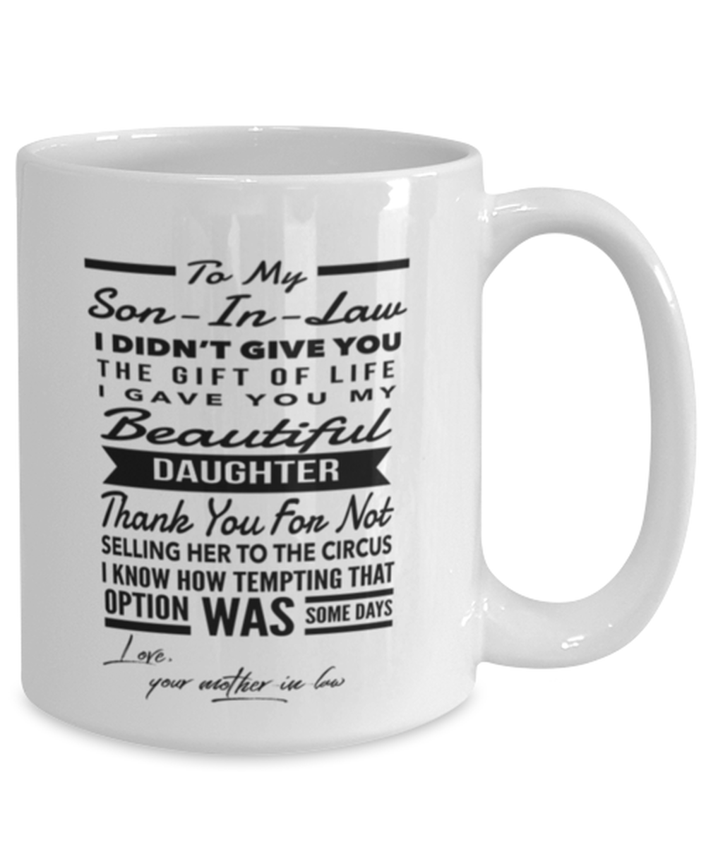 Son-In-Law From Mother-In-Law Coffee Mug 15oz