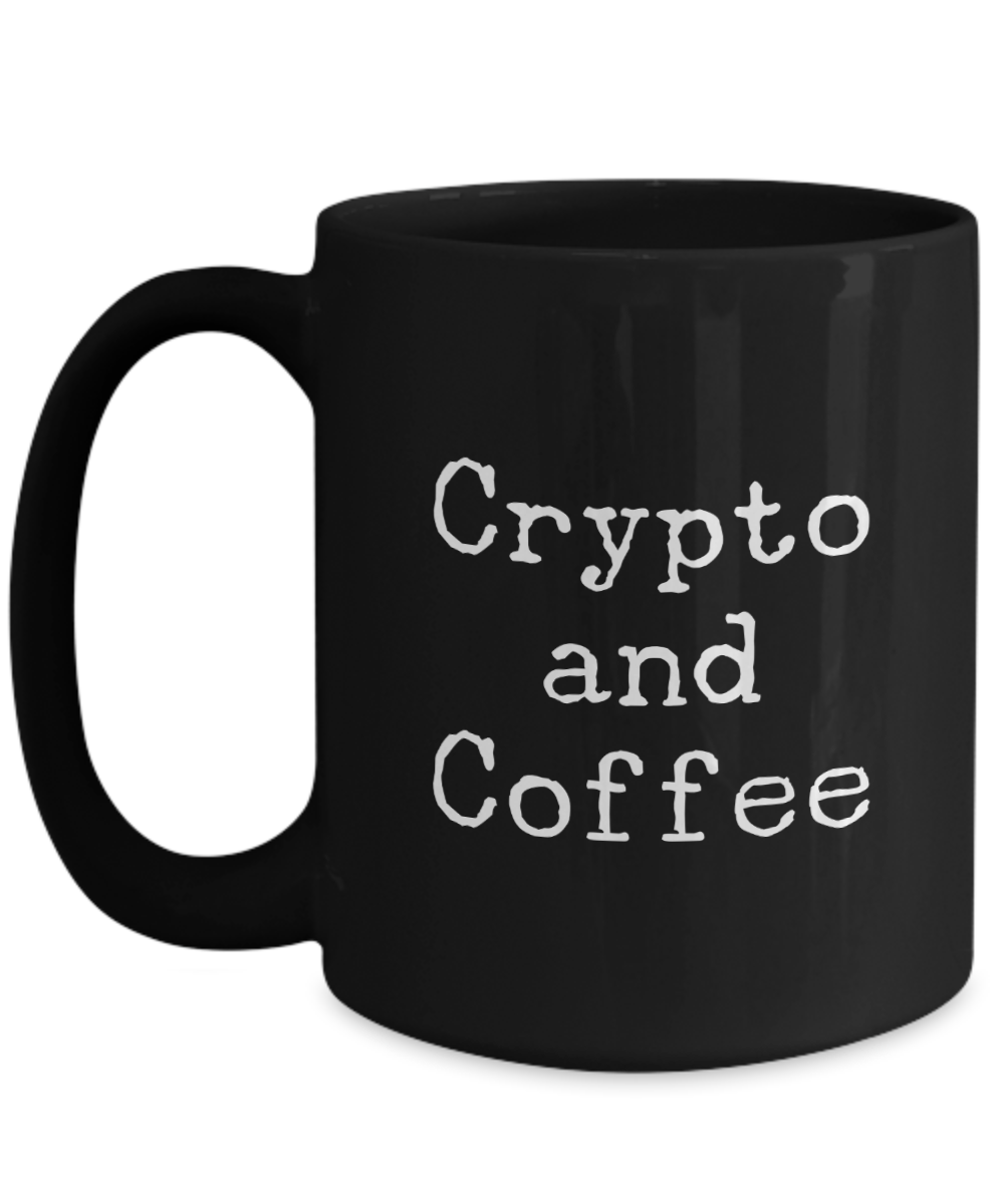 Crypto Mug Black - Cryptocurrency Mug - Bitcoin Mug - Stock Market Mug Ceramic Coffee Cup 11oz, 15oz