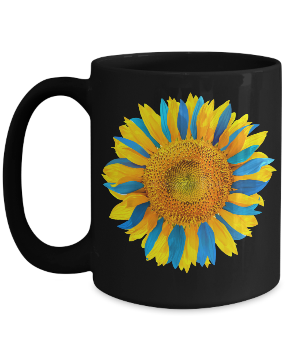Sunflower Mug - Ukraine Sunflower Coffee Cup - Support Ukraine - 11oz, 15oz, Black, White