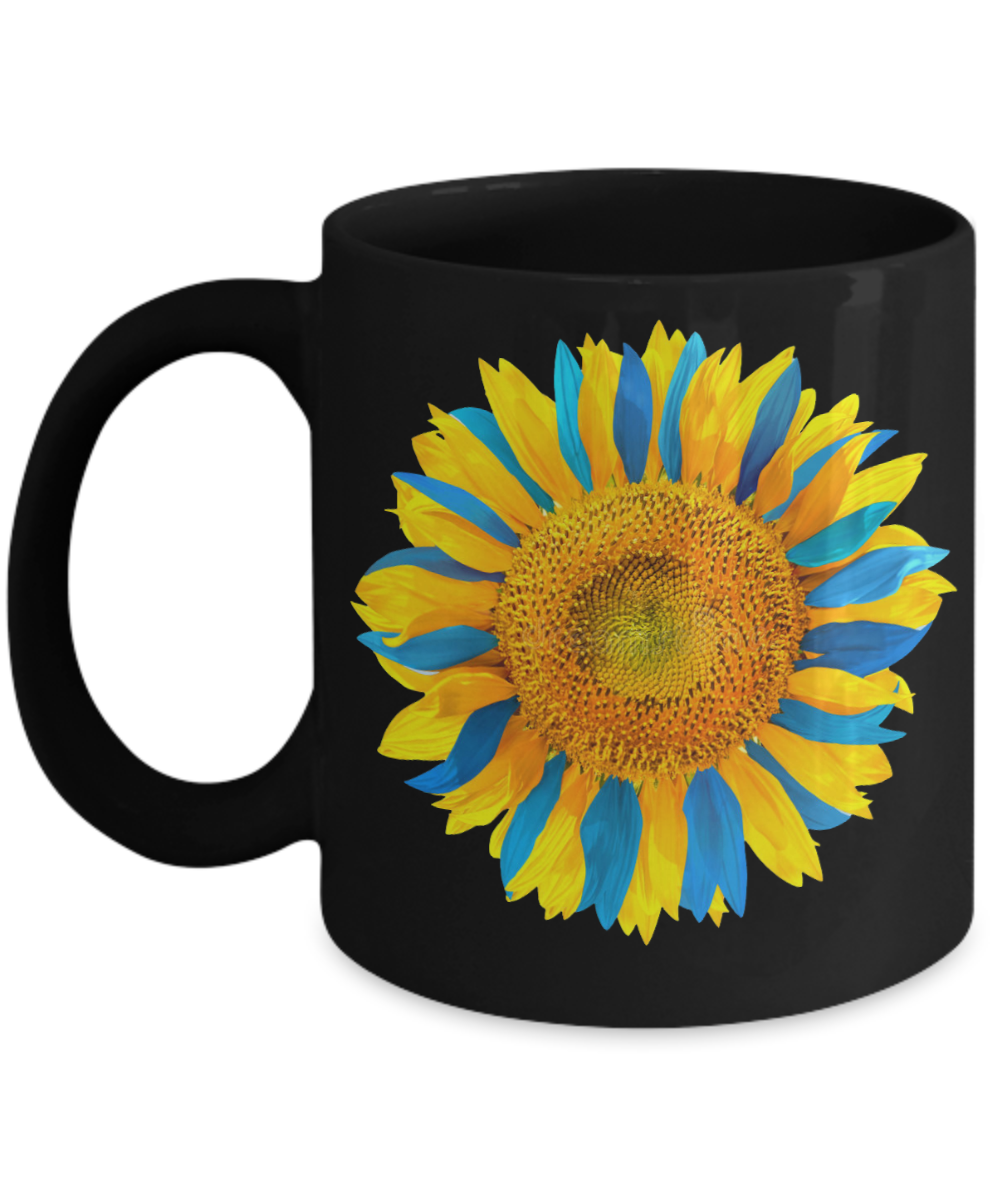 Sunflower Mug - Ukraine Sunflower Coffee Cup - Support Ukraine - 11oz, 15oz, Black, White